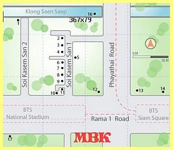 mbk શોપિંગ મોલ માં બેંગકોક નકશો