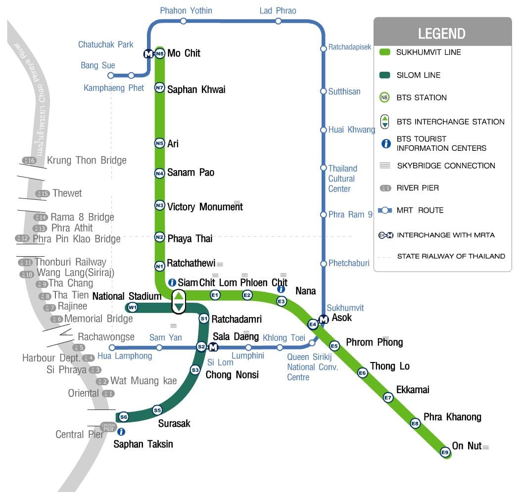 bkk skytrain નકશો