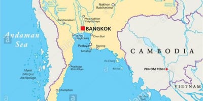 બેંગકોક થાઈલેન્ડ વિશ્વના નકશા