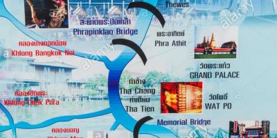 નકશો ચાઓએ phraya નદી બેંગકોક